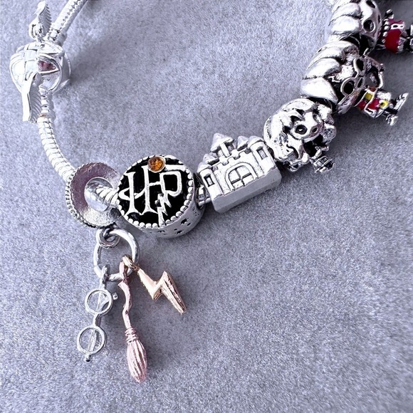 Harry Potter Charm Bracelet Hermione Ron Dobby Hogwarts Theme Pandora Bracelet - Picture 5 of 6